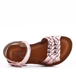 Sandale fille en simili cuir