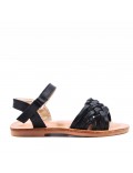 Girl's faux leather sandal