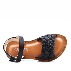 Sandale fille en simili cuir