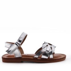 Girl's faux leather sandal