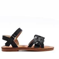 Sandale fille en simili cuir