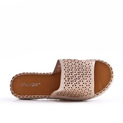 Flat sandals in a material mix for women