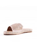 Flat sandals in a material mix for women