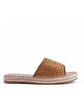 Flat sandals in a material mix for women