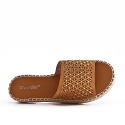 Flat sandals in a material mix for women