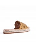 Flat sandals in a material mix for women