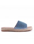 Flat sandals in a material mix for women