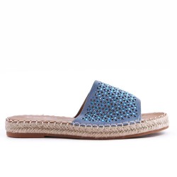 Flat sandals in a material mix for women