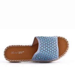 Flat sandals in a material mix for women