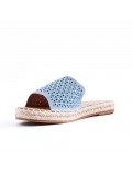 Flat sandals in a material mix for women