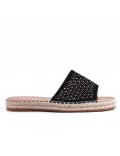 Flat sandals in a material mix for women