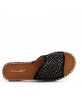 Flat sandals in a material mix for women