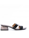 Large Size 38-42 - Heeled faux leather sandal