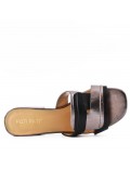 Large Size 38-42 - Heeled faux leather sandal