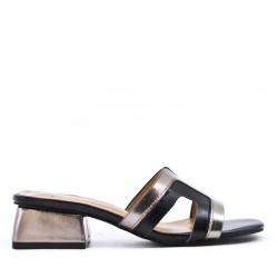 Faux leather heeled sandal