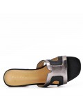 Faux leather heeled sandal