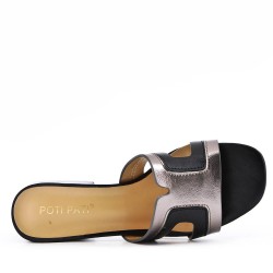 Faux leather heeled sandal