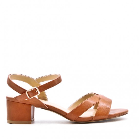 Faux leather heeled sandal