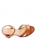 Faux leather heeled sandal