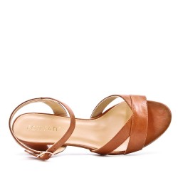 Faux leather heeled sandal