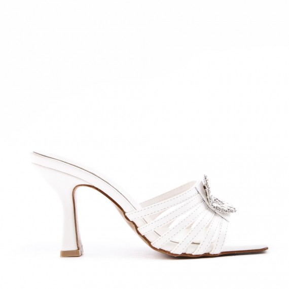 Faux leather heeled sandal