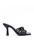 Faux leather heeled sandal