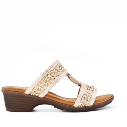 Faux leather heeled sandal