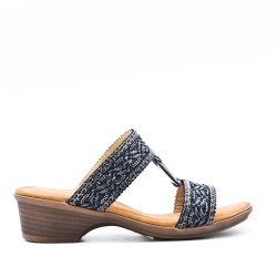 Faux leather heeled sandal