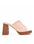 Faux leather heeled sandal