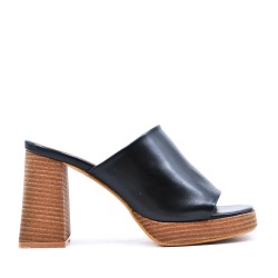 Faux leather heeled sandal