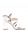 Faux leather heeled sandal