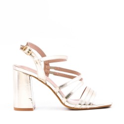 Faux leather heeled sandal