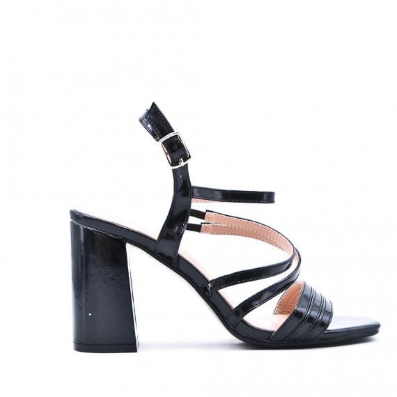 Faux leather heeled sandal