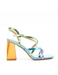 Faux leather heeled sandal