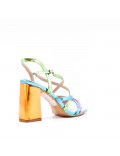 Faux leather heeled sandal