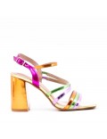 Faux leather heeled sandal