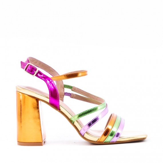 Faux leather heeled sandal