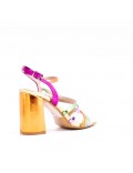 Faux leather heeled sandal