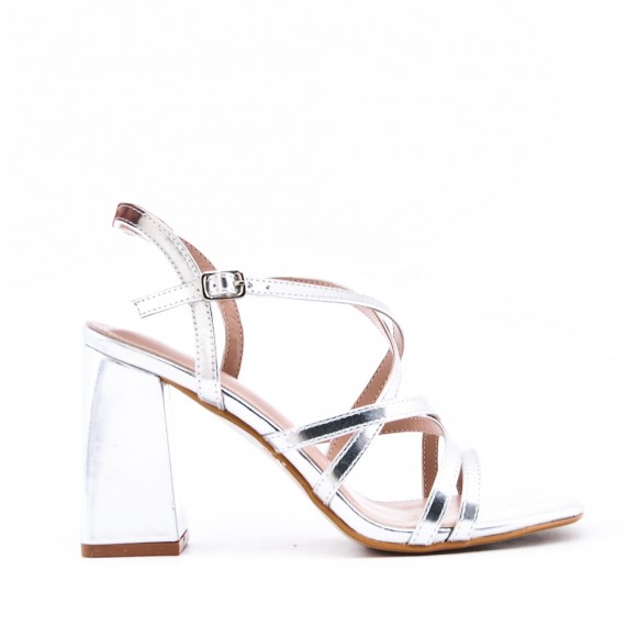 Faux leather heeled sandal