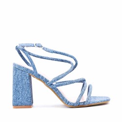 Faux leather heeled sandal