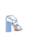 Faux leather heeled sandal