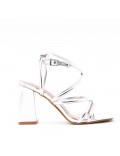 Faux leather heeled sandal