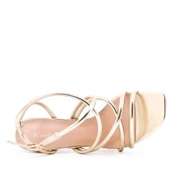 Faux leather heeled sandal