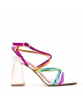 Faux leather heeled sandal