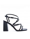 Faux leather heeled sandal