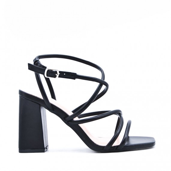 Faux leather heeled sandal