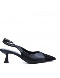 Leatherette pump with heels