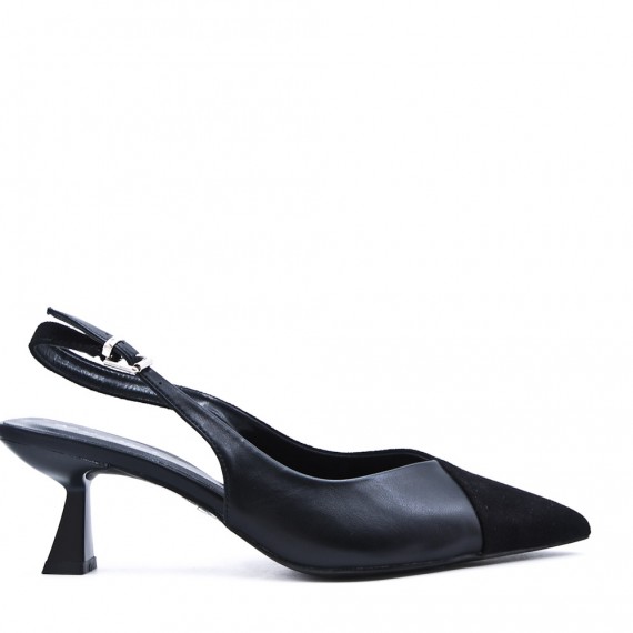 Leatherette pump with heels