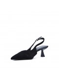 Leatherette pump with heels