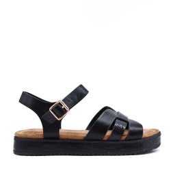 faux leather platform sandal